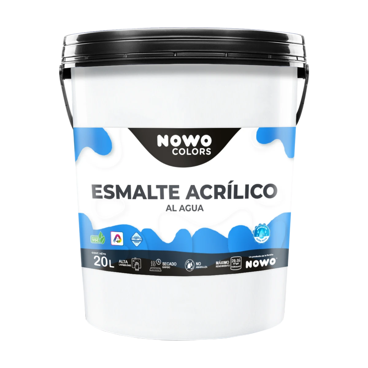 Esmalte Acrílico al Agua Base Agua - Nowo Colors - 20L