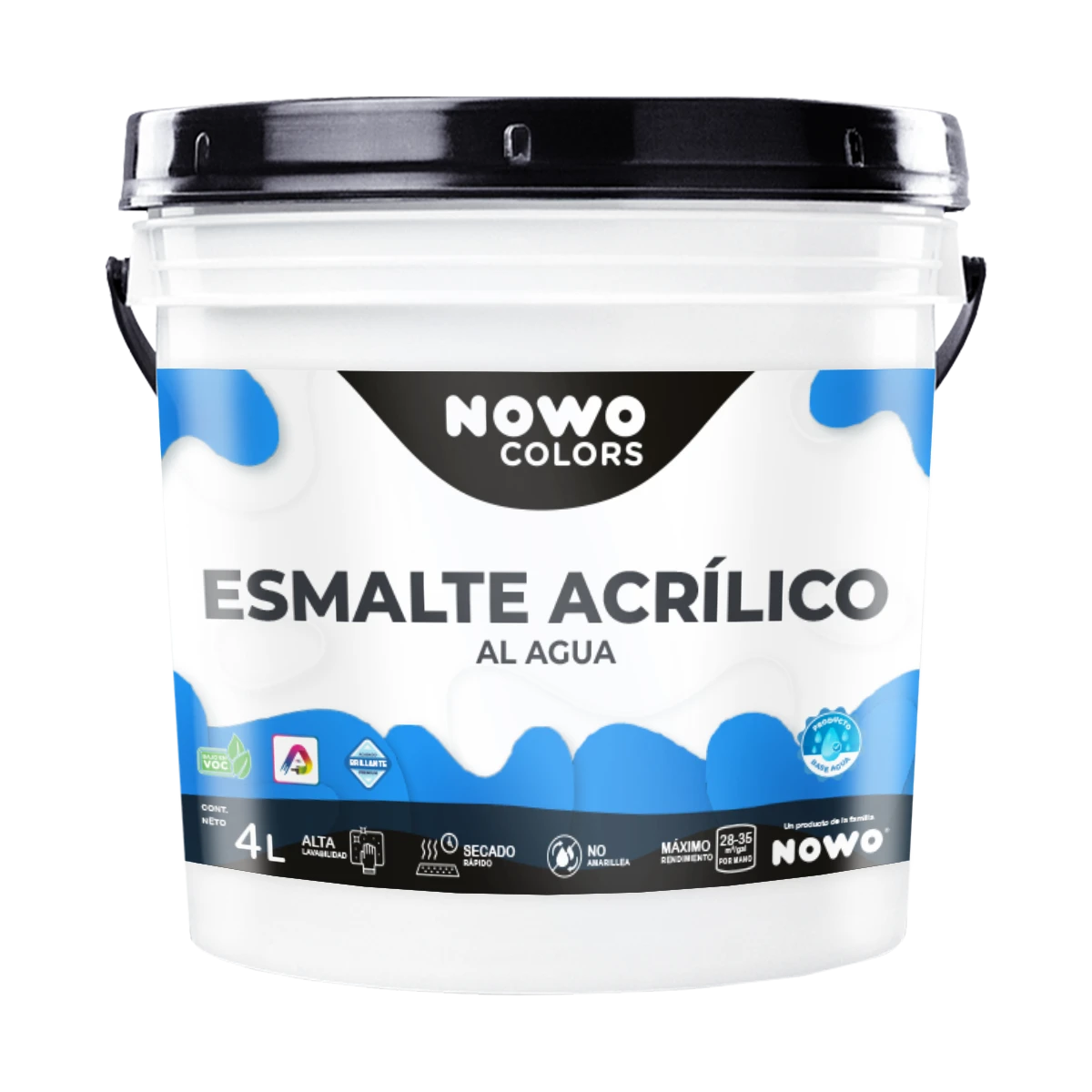 Esmalte Acrílico al Agua Base Agua - Nowo Colors - 4L