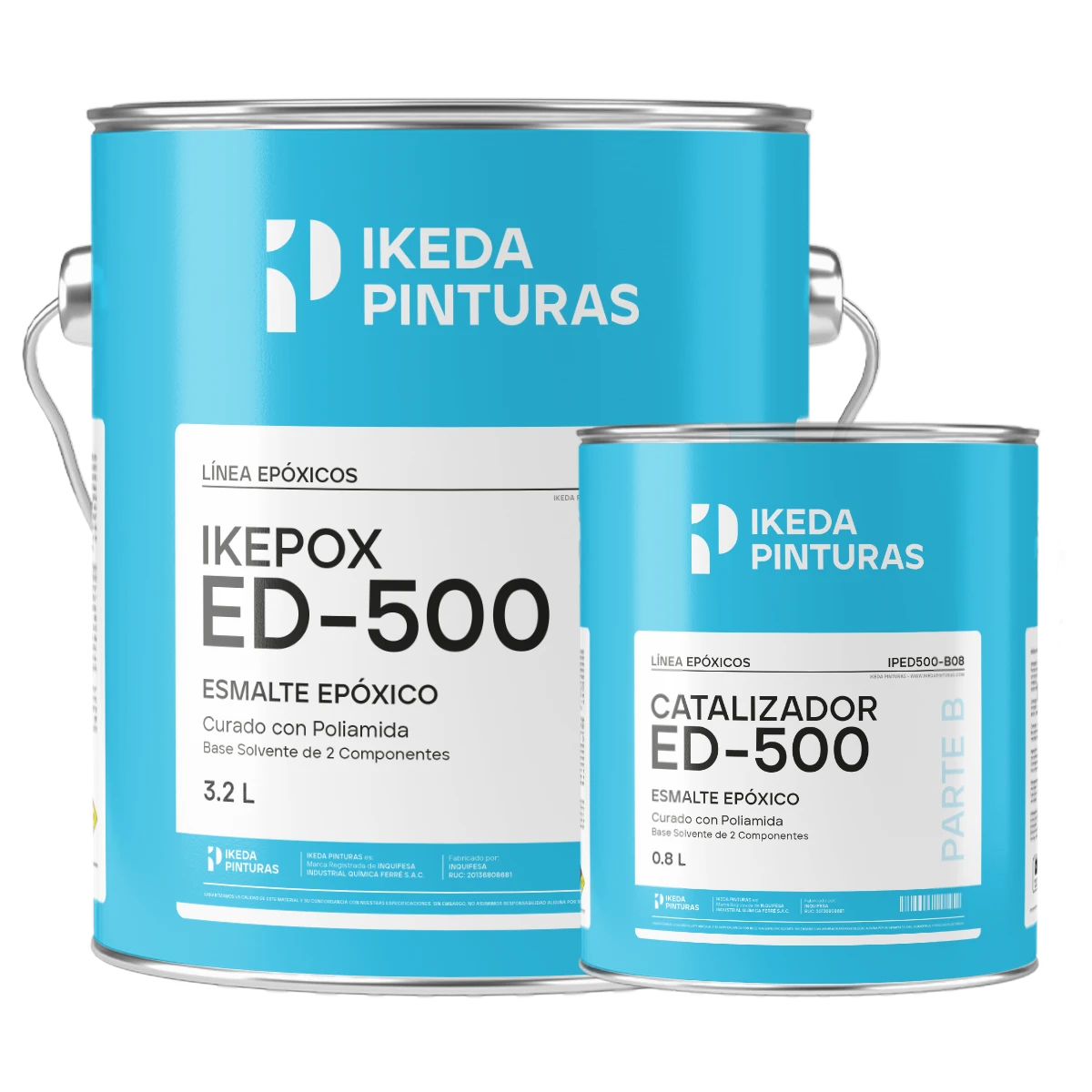 Esmalte Epóxico Curado con Poliamida - Ikepox ED-500 - Kit 4L