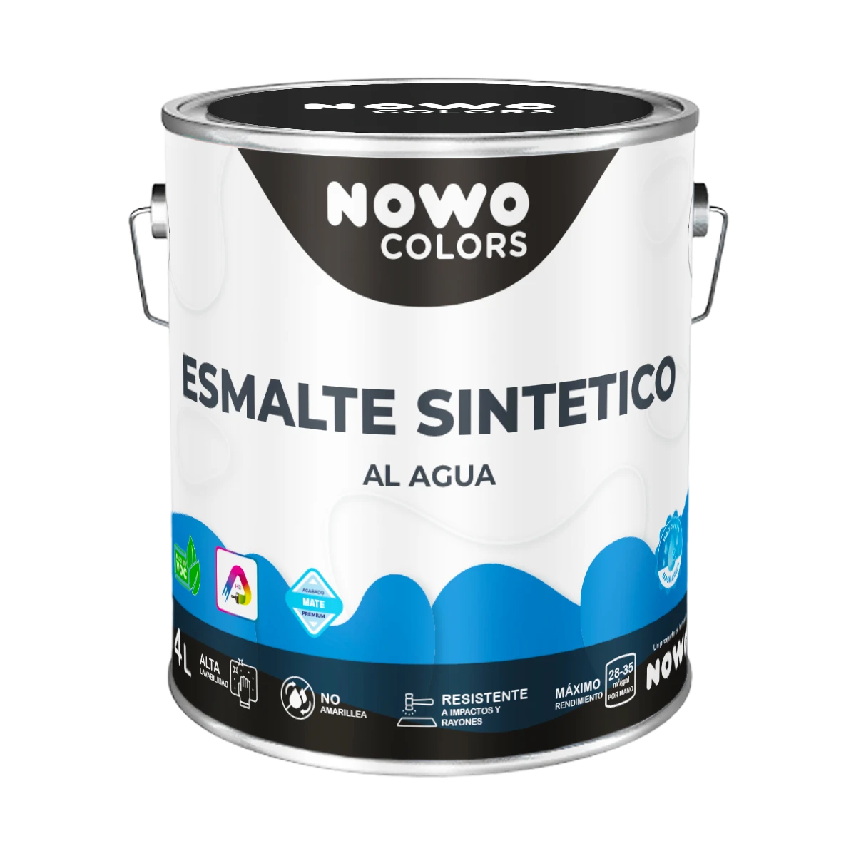 Esmalte Sintético al Agua Base Agua - Nowo Colors - 4L