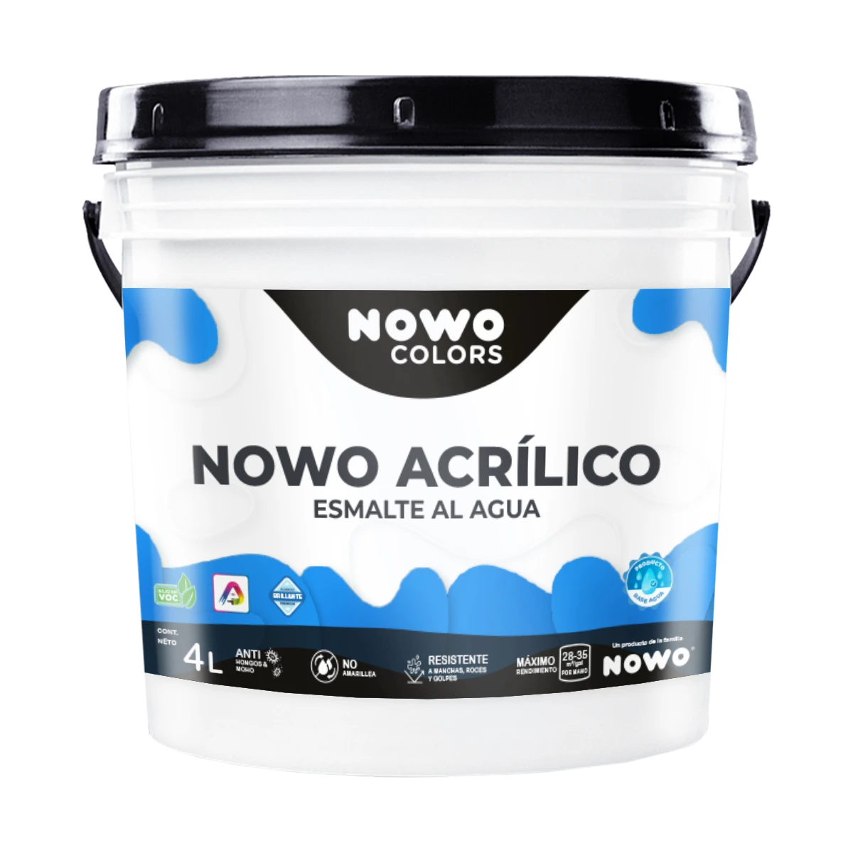 Esmalte al Agua Base Agua Nowo Acrílico - Nowo Colors - 4L