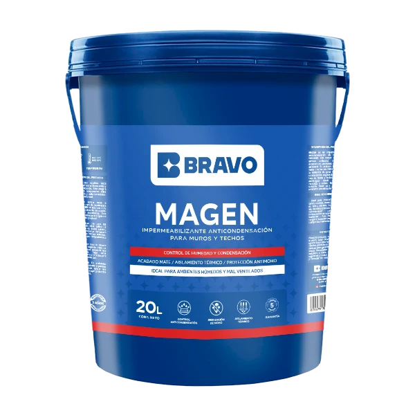Impermeabilizante Anticondensación para Muros y Techos - Magen - Blanco - 20L