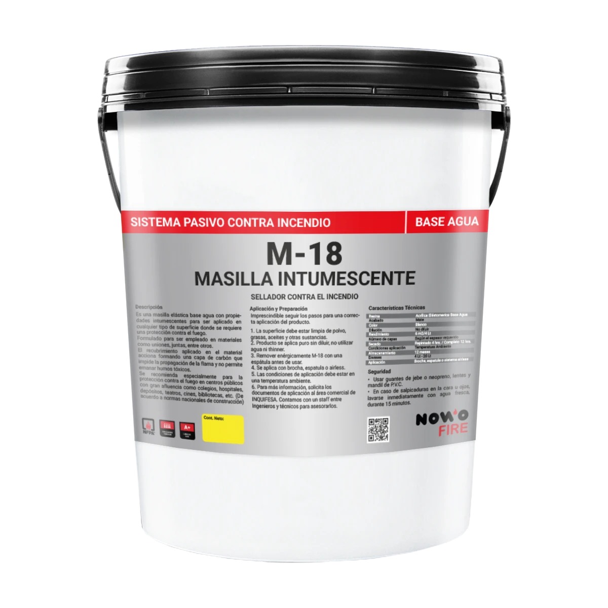 Masilla Intumescente M-18 - Masilla Corta Fuego - Nowo Fire - 20L