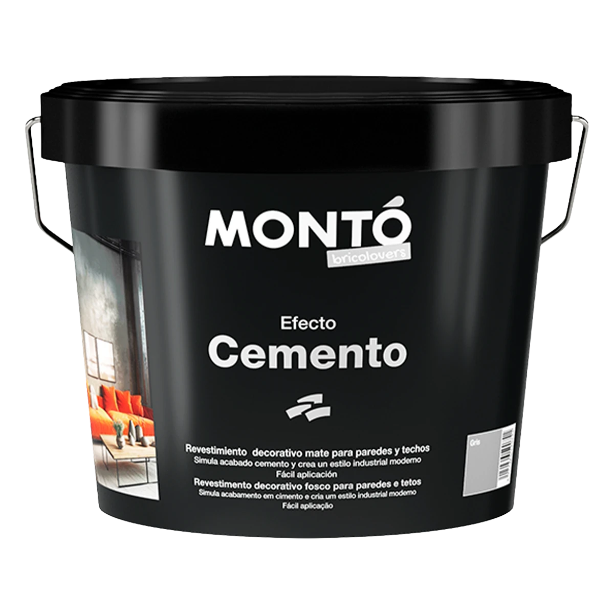 Pintura Acabado Cementicio - Monto Efecto Cemento Gris - Gal x 2.5L