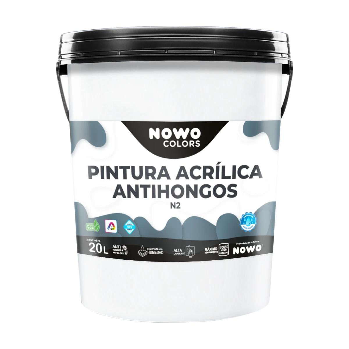 Pintura Acrílica Antihongos N2 Base Agua - Nowo Colors - 20L