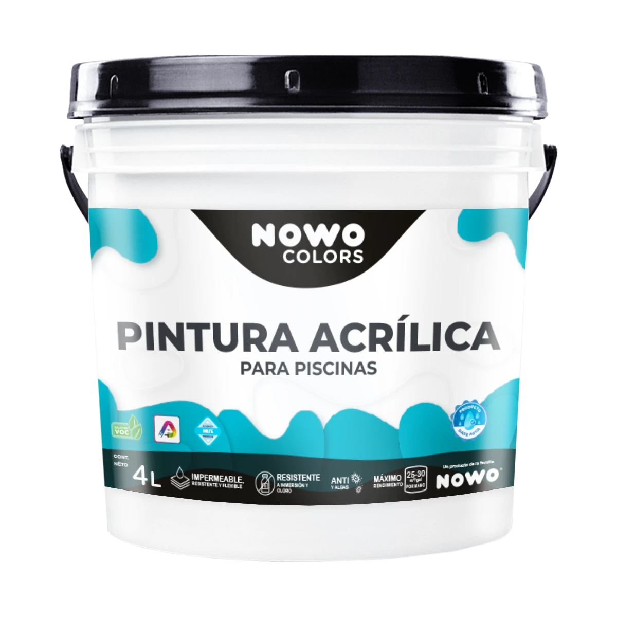 Pintura Acrílica para Piscinas Base Agua - Nowo Colors - 4L