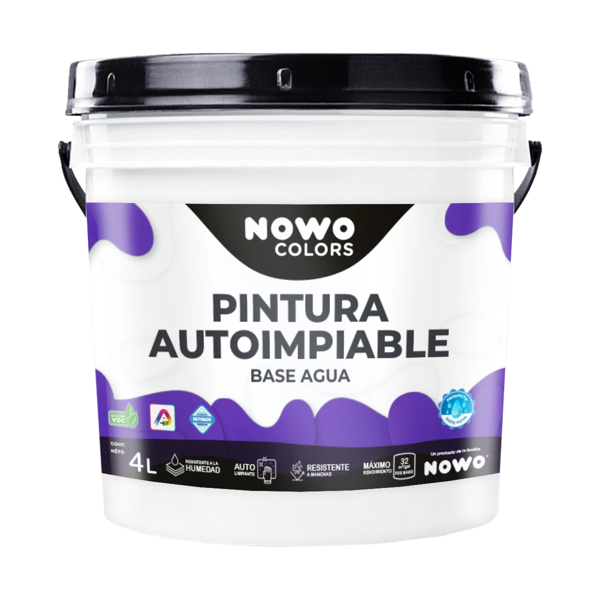 Pintura Autolimpiable Base Agua - Nowo Colors - 4L