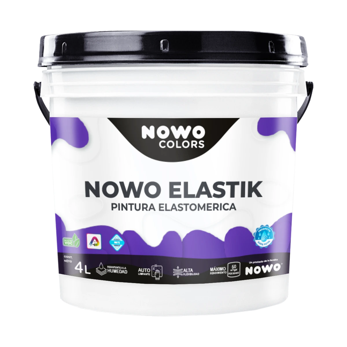 Pintura Elastomérica 100% Acrílica Base Agua Nowo Elastik - Nowo Colors - 4L