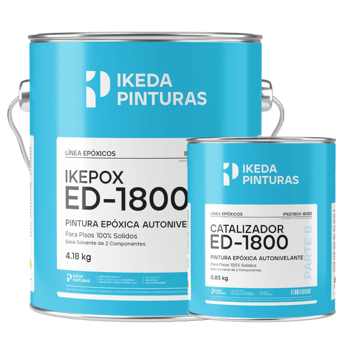 Pintura Epóxica Autonivelante para Pisos 100% Sólidos - Ikepox ED-1800 - Kit 5kg