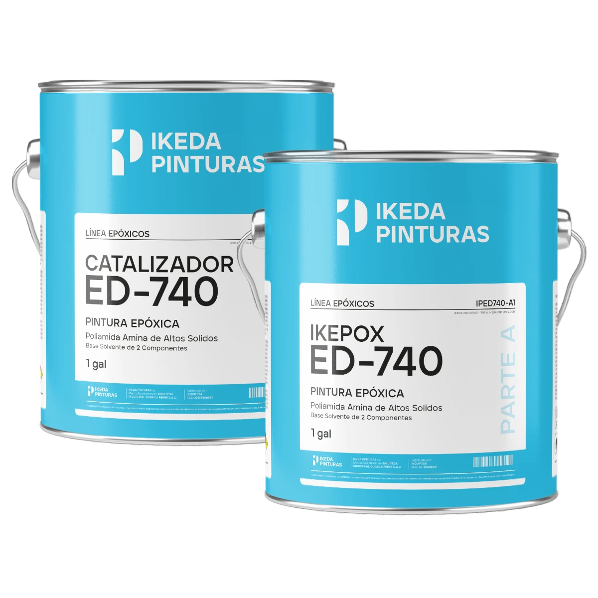 Pintura Epóxica Poliamida Amina de Altos Sólidos - Ikepox ED-740 - Kit 2gal