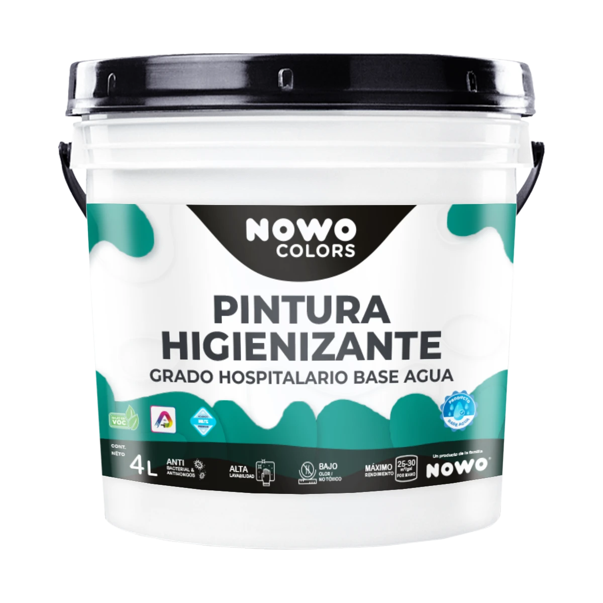 Pintura Higienizante Grado Hospitalario Base Agua - Nowo Colors - 4L