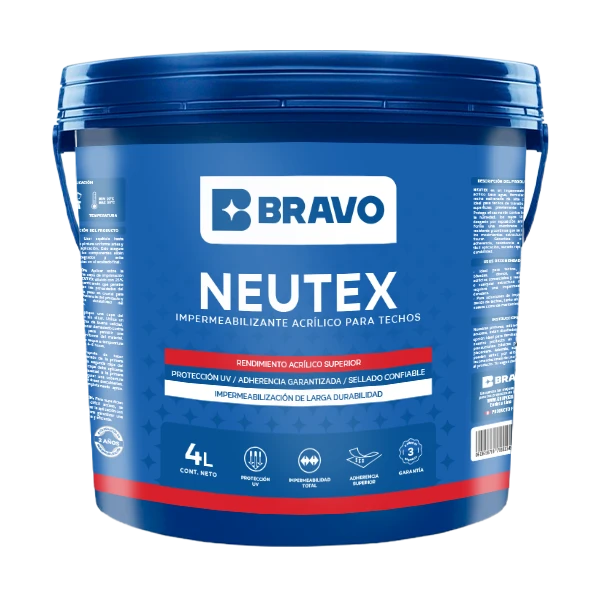 Pintura Impermeabilizante Acrílica para Techos - Neutex - Gris - 4L
