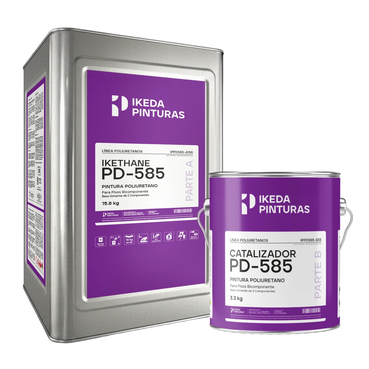 Pintura Poliuretano para Pisos Bicomponente - Ikethane PD-585 - Kit 19kg