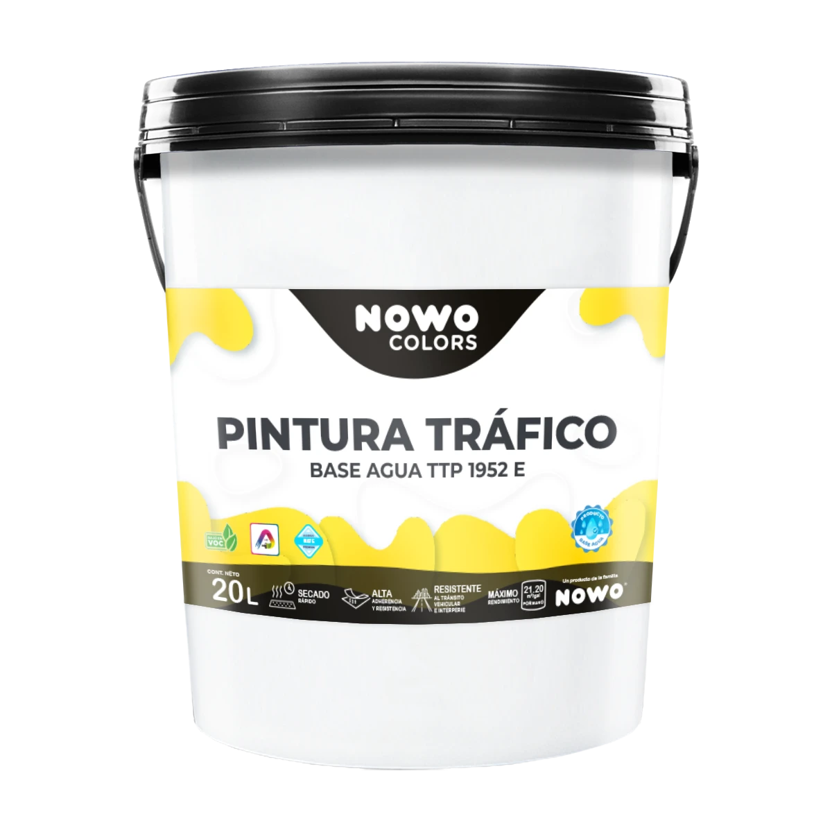 Pintura Tráfico Base Agua TTP 1952 E Para Señalización de Industrias - Nowo Colors - 20L