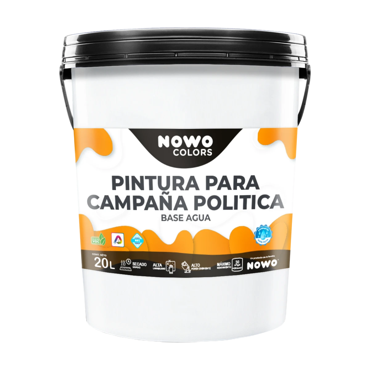 Pintura para Campaña Política Base Agua - Nowo Colors - 20L
