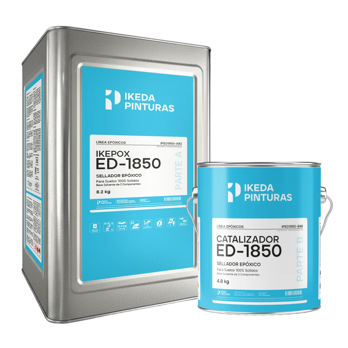 Sellador Epóxico para Suelos 100% Sólidos - Ikepox ED-1850 - Kit 12.60kg